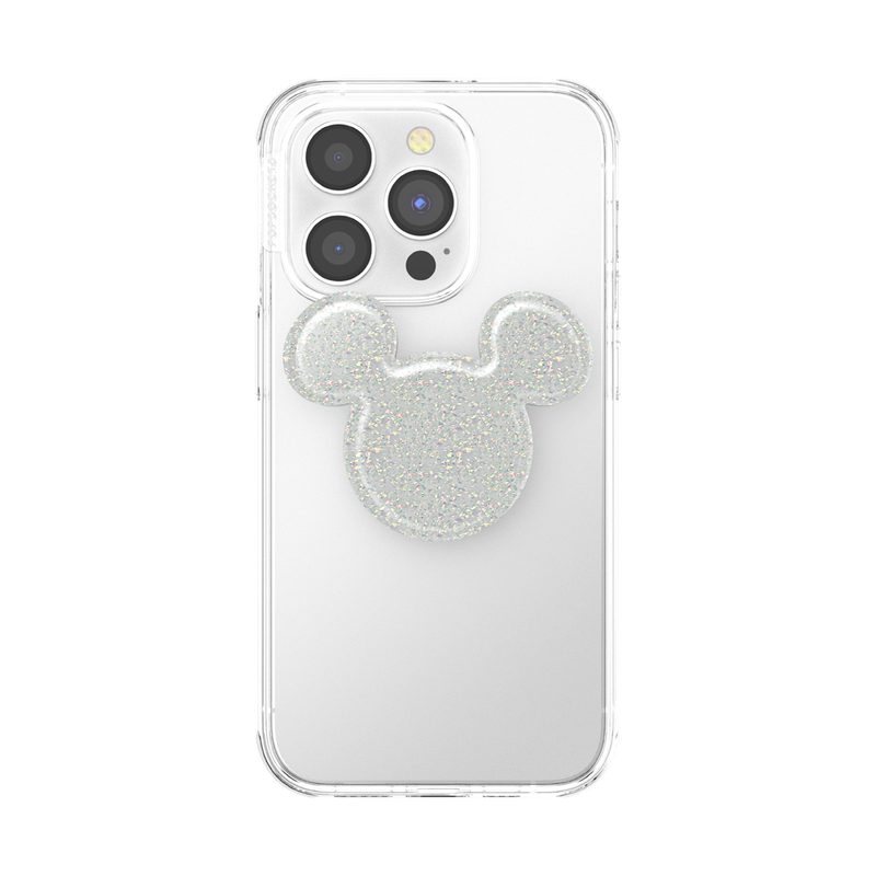 Earridescent White Glitter Mickey Mouse — Adhesive PopGrip image number 3
